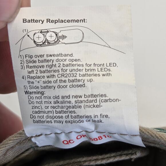 L.L. Bean Khaki LED Lighted Hat Hands-Free Cap Outdoor Fishing Hiking - Picture 8 of 10